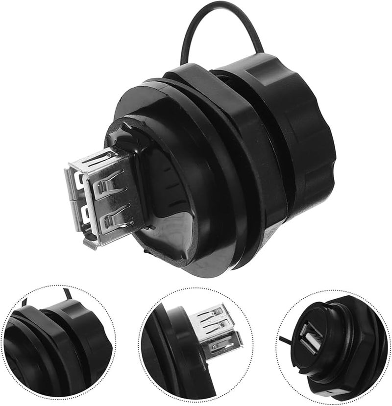 USB Panel Mount Connector Dual Female Adapter for Motorcycle Yacht Data Transmission - Image 5